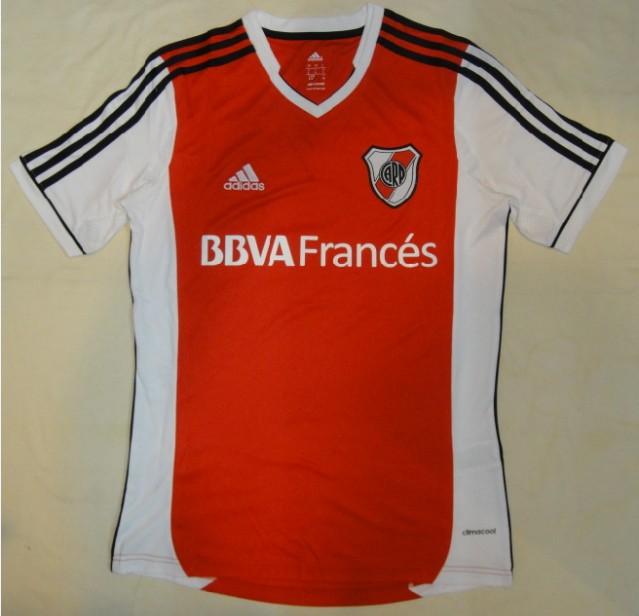 13-14 River Plate Away Red Jersey Shirt - Click Image to Close